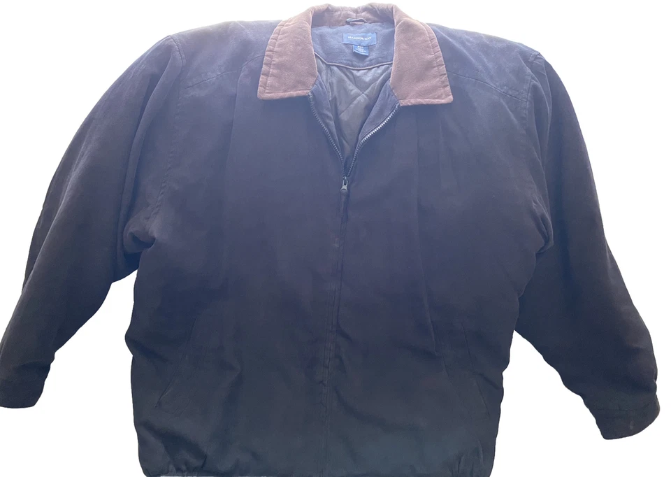 Jaqueta Bombardeiro Masculina Harbor Bay Zíper Completo Estilo Tamanho 3XL Casaco Preto-Totalmente Forrado - Imagem 4 de 4