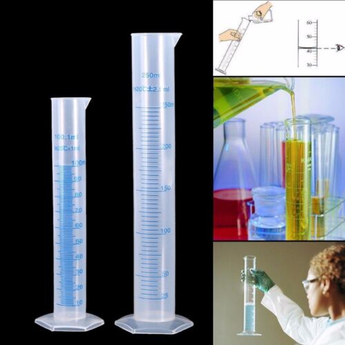 Cylindre de mesure en plastique 10 ml-500 ml cylindres gradués fournitures de laboratoire laboratoire - Photo 1/19