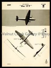 WWII Aircraft Identification Poster, Heinkel He 177, Art Print on 11x14" 09202