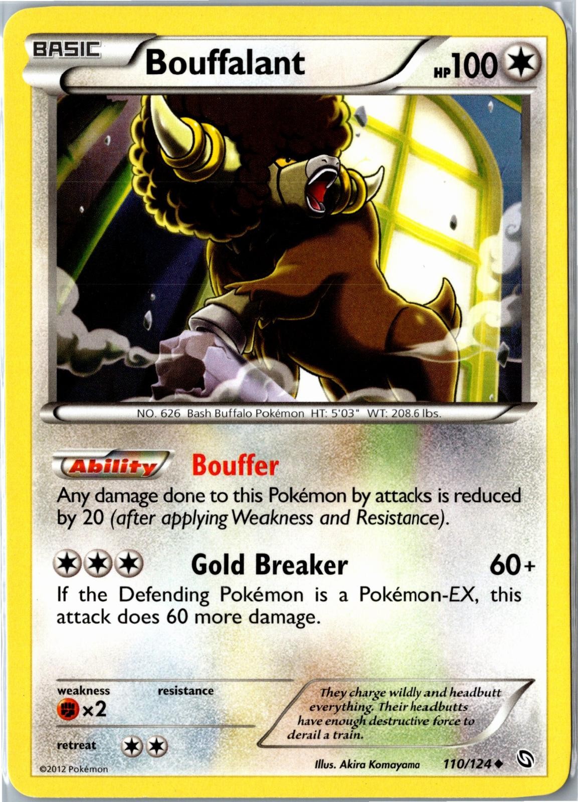 Pokemon Card - Bouffalant Dragons Exalted 110/124 2012 Uncommon MP