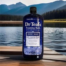Dr Teal's Bubble Bath Snowy Night Scent Epsom Salt Valerian Root 37 fl oz