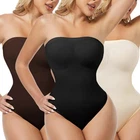 Women Strapless Compression Shapewear Bodysuit Body Shaper Tops Tummy Control