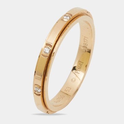 Piaget Possession Diamonds 18k Yellow Gold Ring Size 53