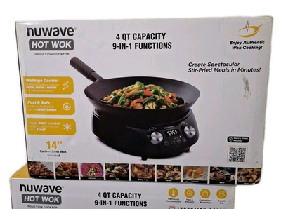 #ad Nuwave Hot Wok Induction Cooktop w 14quot; Carbon Steel Wok Glass Lid amp; Stand $149.00