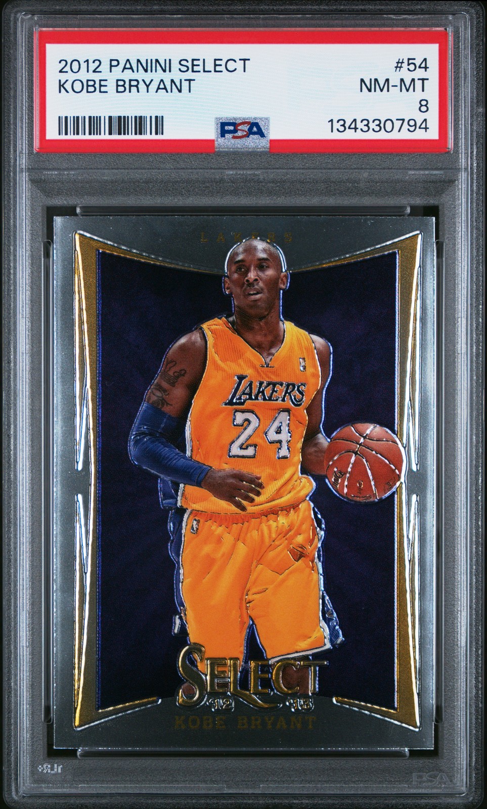 2012 PANINI SELECT #54 KOBE BRYANT PSA 8