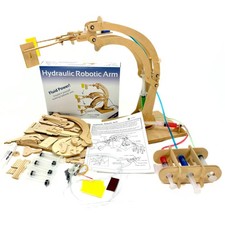 STEM Kit Hydraulic Robotic Arm Wooden Building Kit for Kids Ages 8-12 M...
