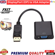 DisplayPort Display Port (DP) to VGA Adapter, 1080P Full HD Converter UK
