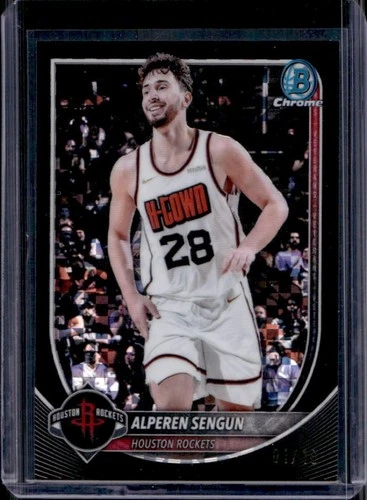 2025-26 Bowman Alperen Sengun Chrome Black Geometric Refractor #/10 Rockets