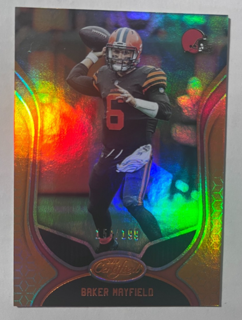 2019 Panini Certified #17 BAKER MAYFIELD Mirror Orange Refractor /199