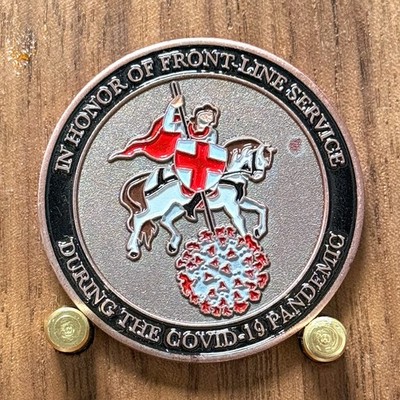 St Luke Hospital Covid Frontline Saint George Copper Challenge Coin  W#7
