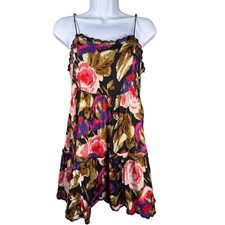 Urban Outfitters Floral Babydoll Mini Dress XS Boho Cottagecore Tiered Cami