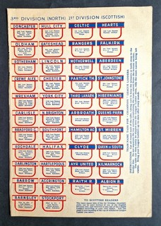 League Ladders Uncut Sheet 1938 39 The Champion Comic Scottish Div 1 & Div 3 Nth