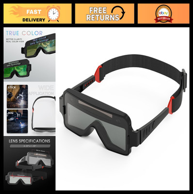 Auto Darkening Welding Goggles - True Color, Solar Powered, Lightweight, 2 Senso