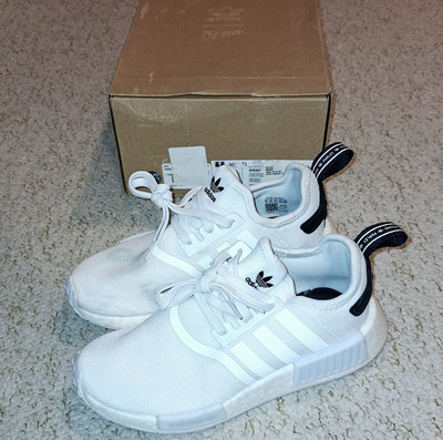 Adidas NMD R1 Parley Weiß Schwarz Herren Gebraucht Sneaker Parley GY6067 Größe UK 4,5