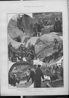 Original alter antiker Druck Die Missionen zur Seemannsarbeit in den Downs 1891 A 19th