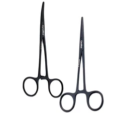 5. Straight & Curved Kelly Hemostat Forceps Set-Locking Tweezer Clamps-Ideal