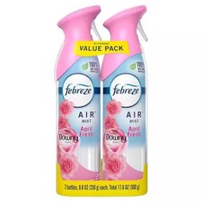 2 Pack Febreze Air 8.8 oz. Downy April Fresh Scent Air Freshener Spray Pet Safe