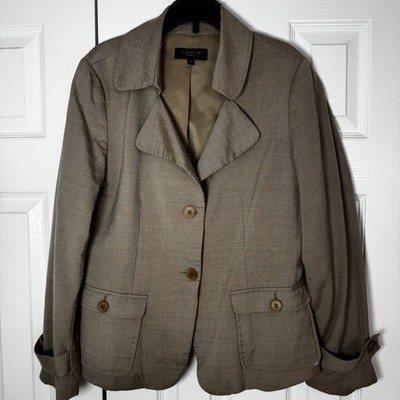 Talbots Women's Classic Camel Long Sleeve Button Front Detail Blazer Jacket - 10