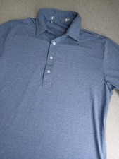 Criquet Shirt Medium Polo Pima Cotton Stretch Preppy Golf Shirt Lightweight Blue