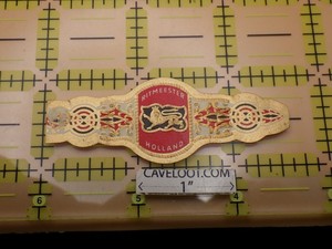 Vintage Ritmeester Holland Cigar Band Embossed Gold Lion Tobaccoridiana Ephemera