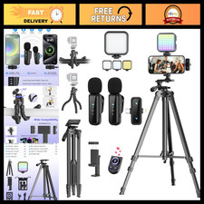 Vlogging Kit for Smartphones - YouTube Starter Set with Wireless Mic, Tripod  R