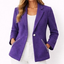 Textured Purple Blazer Office Business Casual Size 0 Small Chico's Women