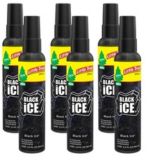 Little Trees Spray Car Air Freshener 6-PACK Black Ice 