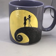 Disney The Nightmare Before Christmas Jack & Sally Glitter Moon Coffee Mug Cup