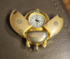 Rumours Brand Gold-Tone Ladybug Beetle Pendant Time Piece Quartz