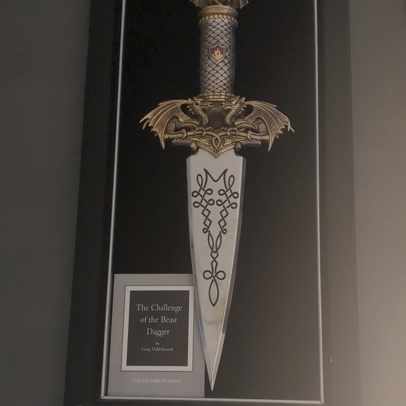 The Franklin Mint Challenge of the Beast Dagger Repro Full Tang Double Edge