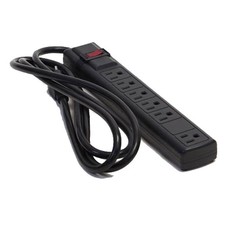 Milspec 6 Outlet Power Strip with 6' Cord, Black