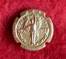 10k Gold Bell System Long Lines Service Award Pin Vintage 3 Star 15 Year AT&T