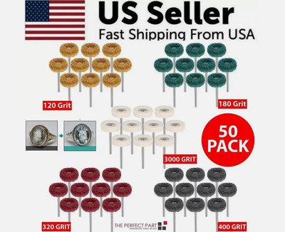 50 Metal Polishing Buffing Wheel Burr Kit Rotary Tool Accessories Set For Dremel