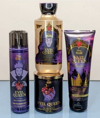 Bath & Body Works Disney Villains Evil Queen Mist Cream Wash Candle 4p Set NEW