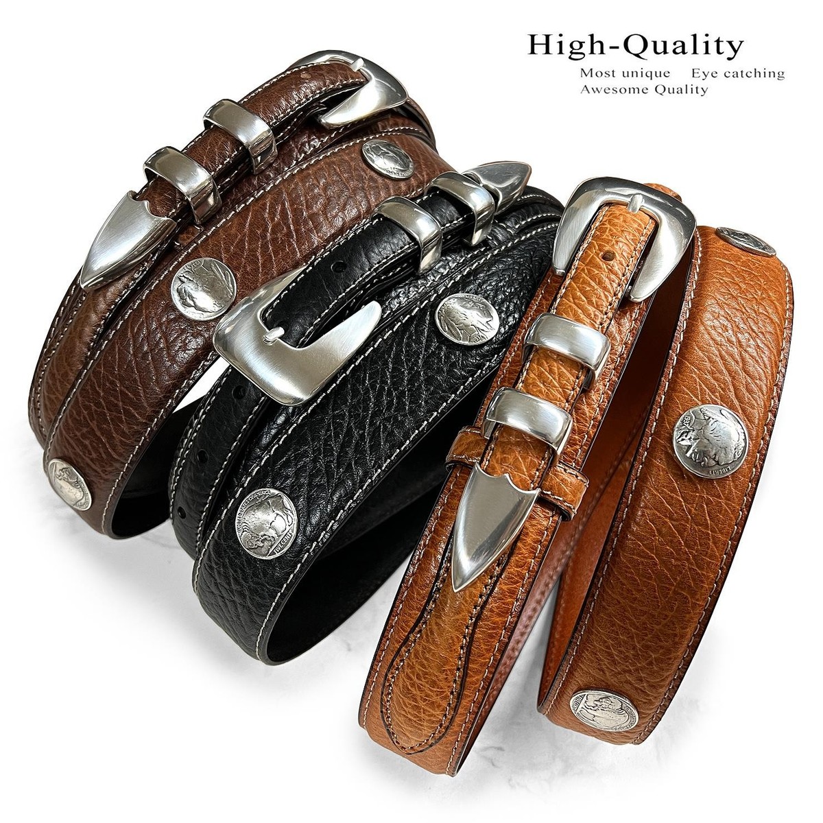 Brown Western leather concho belt. Bought in Jackson Hole, Wyoming years ago Angel Ranch Women main image 3