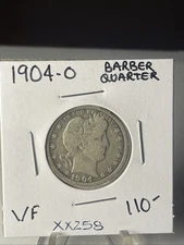 KEY BETTER DATE 1904 O BARBER QUARTER  In Very Fine Condition XX258