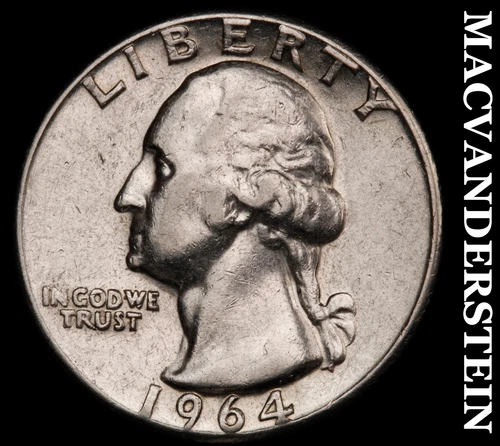 1964 Silver Washington Quarter-Scarce Better Date No Reserve #i3949