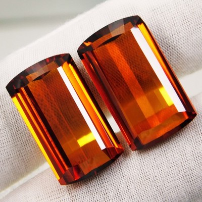 73.10Cts Unikat Kollektion 100 Orange Feuer Spinell Srilanka Lot 2 tlg