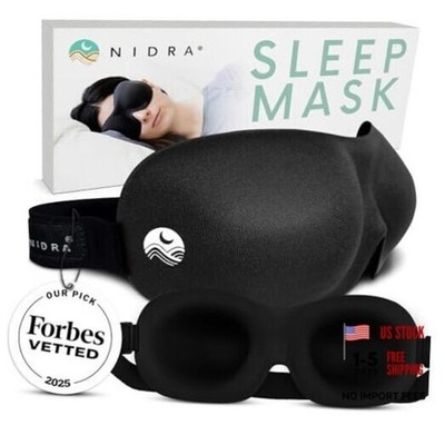 Contoured Sleep Mask for Side Sleepers   Zero Pressure Fit, Black (Standard)