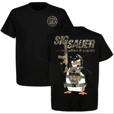 Sig Sauer Tactical Penguin Graphic T-Shirt, When It Counts 2A Shooter Tee