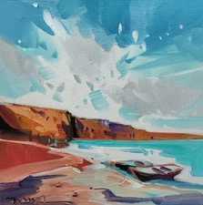 Jose Trujillo Fine Art PRINT 16x16" Collectible Artist Impressionism Beach Sea