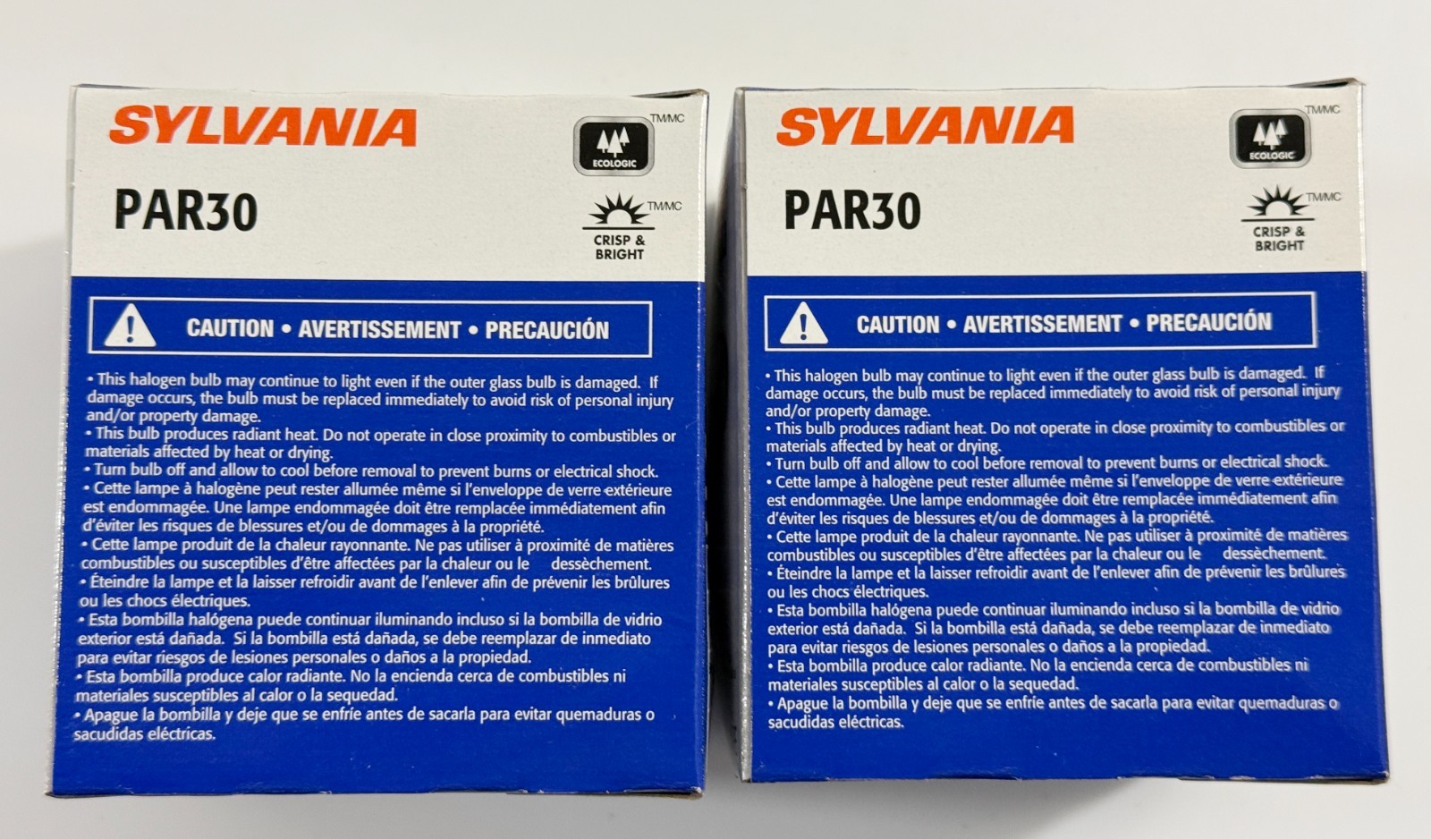 SYLVANIA 50PAR30/HAL/FL40 Light Bulbs Lot of 2