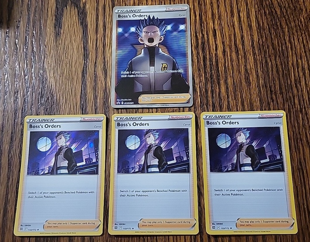 Boss's Orders SWSH251 Full Art Pokemon Promo Error Card & (3) Cosmos Foil  Cards | eBay