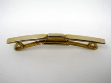 Vintage Tie Collar Bar Clip Jewelry: Flat Body Gold Tone B&W Plate