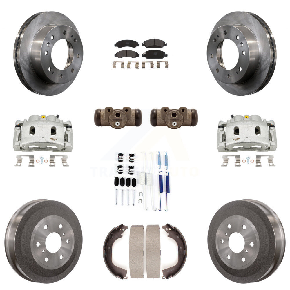 Front Rear Disc Brake Caliper Rotor Drum Semi-Metallic Pad Shoe Cylinder Kit For Vehicles
