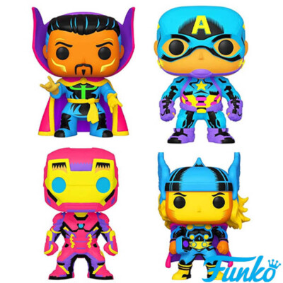 Funko POP Marvel Avengers Black Light Exclusive Figure Four Pack