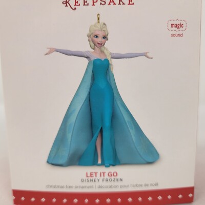Hallmark Frozen Ornament ELSA Let It Go Princess MAGIC Sound New 2015 blue dress