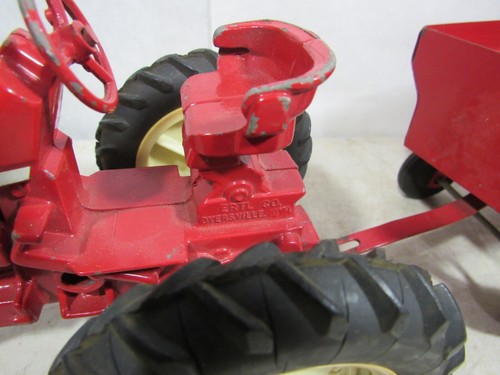 Vintage 1970er Jahre Ertl International Harvester 544 Traktor & Wagen Farm Spielzeug hergestellt in den USA - Bild 3 von 12