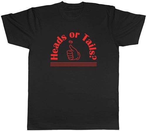 Heads or Tails Mens T-Shirt Coin Collector Flipping Coins Tee Gift