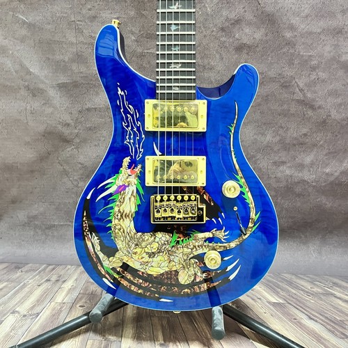 NEW Exquisite Blue Dragon Pattern PRS Electric Guitar HH Pickup Mahogany Body US